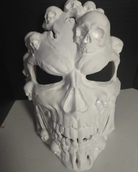 White skull mask crowned with smaller skulls